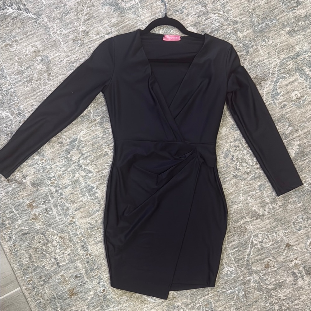 Elegant Black Wrap Dress